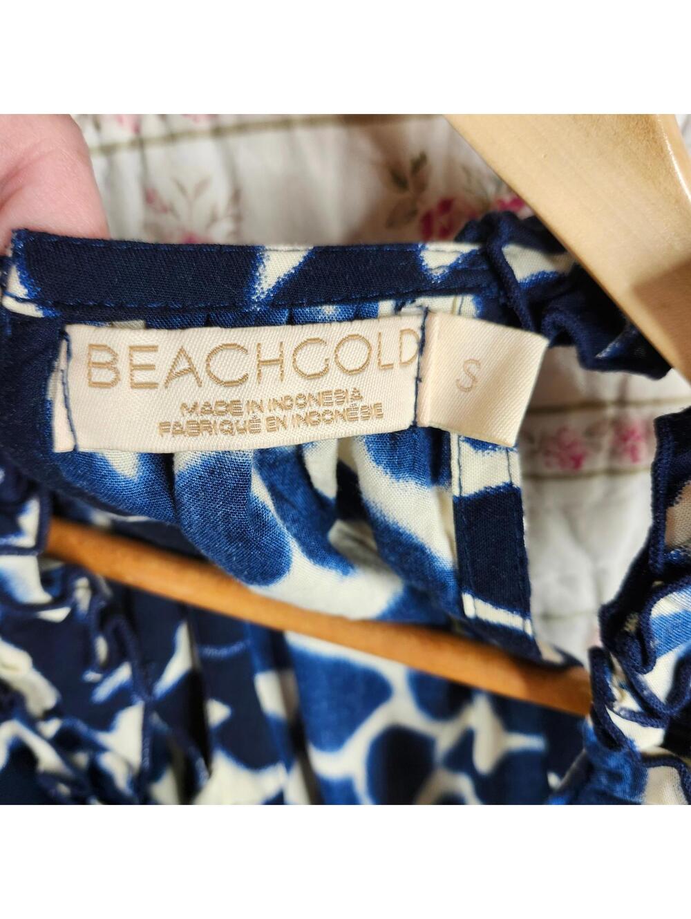 Beachgold Women's Navy and White Polka Dot Halter Neck Jumpsuit